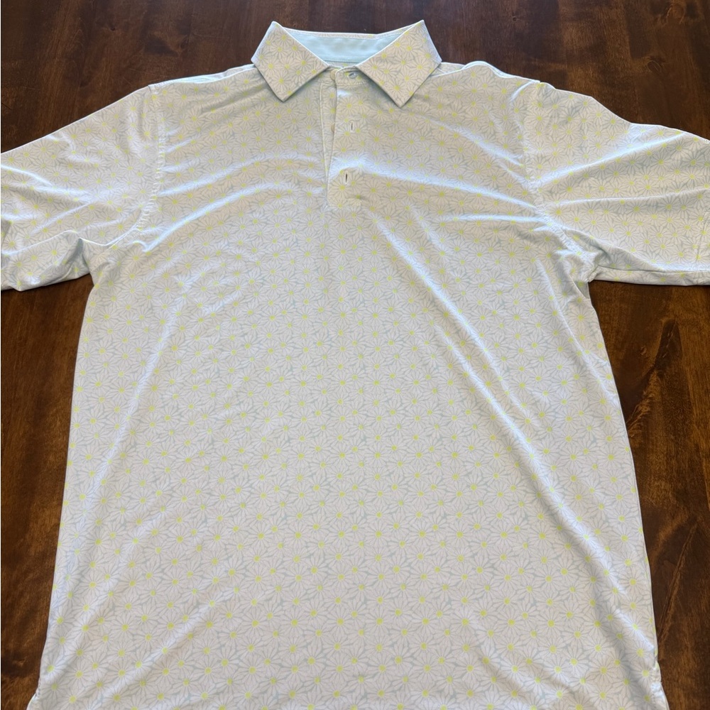 Men’s FootJoy Golf Polo Daisy Print Treviso Size Small Beach/Tropical/Fun Print